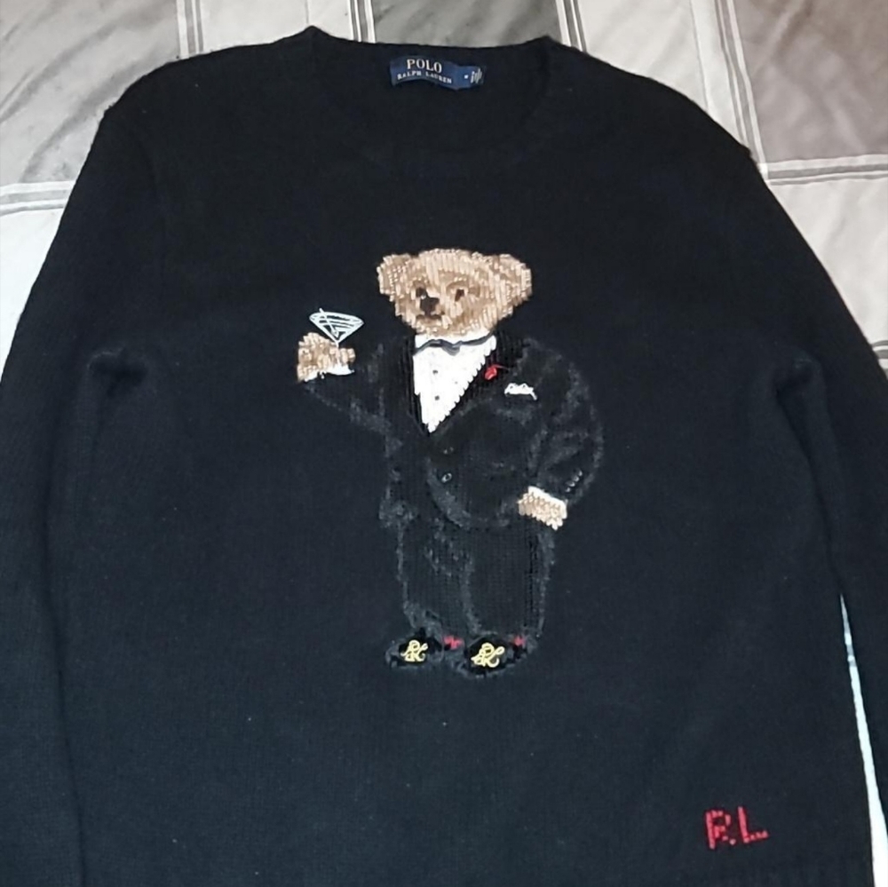 Ralph Lauren Bear Martini Wool Sweater (SOLD)